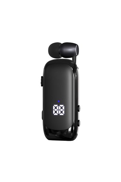 Choice Black K88 Lavalier Business Bluetooth 5.4 Headphone Talk/Music Time 20 Hours, LED Digital Display,No