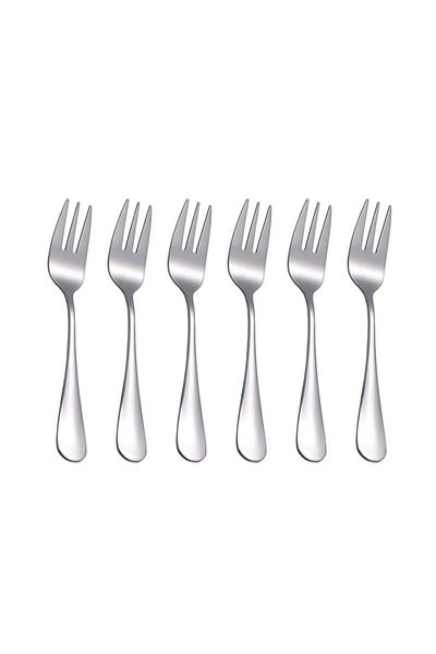 Choice silver 6pcs Stainless steel cutlery fruit forks dessert forks are small and delicate for entertainin