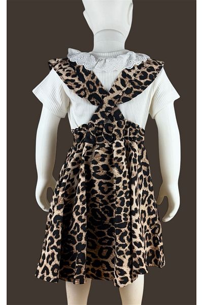 ESTE BUTİK Leopard Patterned Cotton Salopet