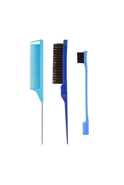 Choice TZ007-blue1 مشط شعر احترافي مدبب برأس مشط لتصفيف الشعر ومضاد للكهرباء الساكنة وفرشاة شعر بإبرة فولاذية