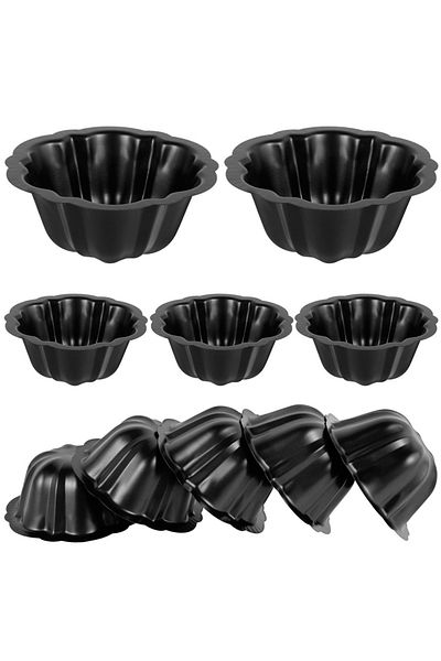 Choice Flower Shape 10Pcs Cake Pan Non Stick Coated Carbon Steel Cake Pan Flower Shape Cake Baking Pan Cake