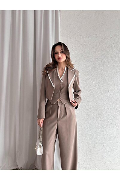Mooi Butik MAGGIE Suit 3715 - Καφέ