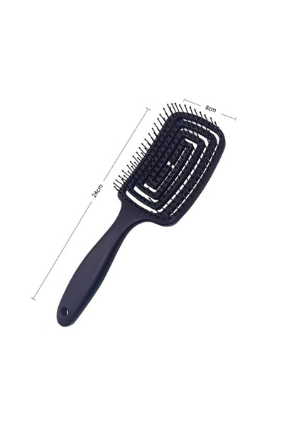 Choice مشط تدليك مرن أسود قطعة واحدة، فرشاة شعر مجوفة، أمشاط تدليك فروة الرأس، تصفيف الشعر، فك التشابك