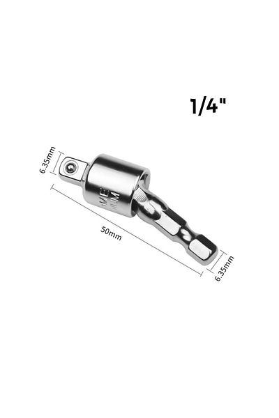 Binoax 0.25 inch 360 Electric Drill Air Screwdriver Sleeve Universal Adapter Hex Handle to Square Head Rot