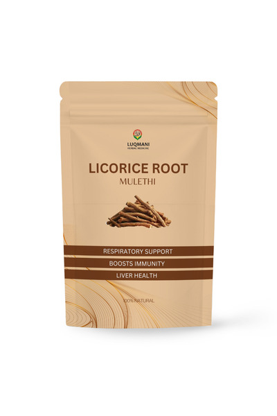 LUQMAN جذر عرق السوس، 100 جرام خام، يدعم صحة الجهاز الهضمي والجهاز التنفسي