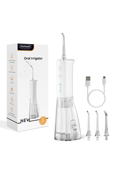 Mornwell F29 White Oral Irrigator F29 Portable Dental Water Flosser USB Rechargeable Dental Water Jet Waterpr