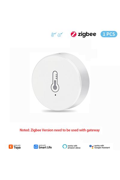 Choice 1pc Tuya ZigBee Mini Temperature Humidity Sensor Smart Home Remote Monitor Works with Gateway Alexa
