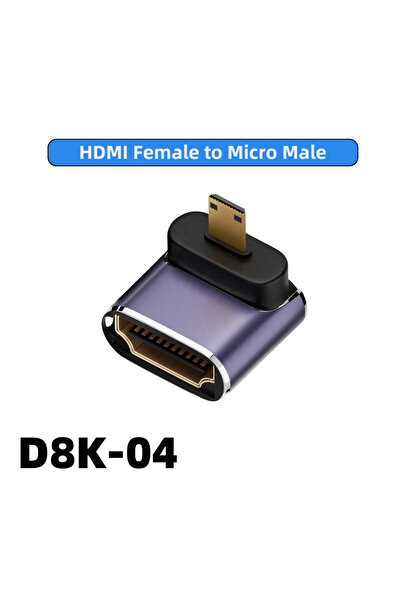 Choice محول متوافق مع HDMI D8K-04 من ميني ميكرو HDMI إلى كابل HDMI2.1 بسرعة 4...