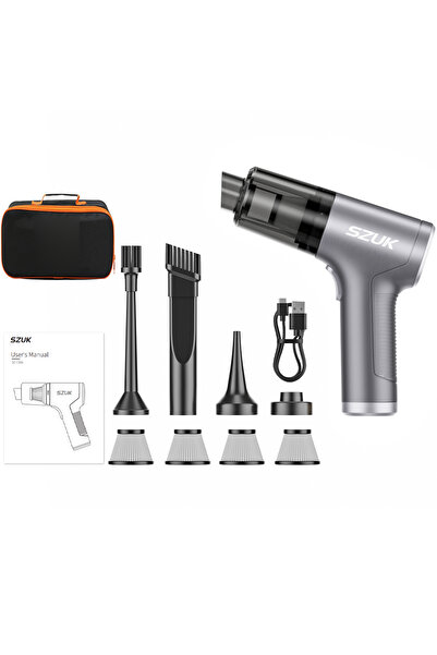 szuk مكنسة كهربائية محمولة للسيارة SZUK C006 بقوة شفط قوية 780000 باسكال، 4 أكياس، منظف يدوي للسيارة