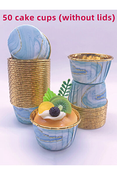 Choice 50 قطعة من أكواب الخبز باللون الأزرق السماوي، أكواب كب كيك للاستخدام م...