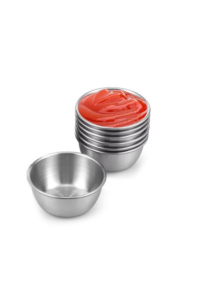 Choice 6 Pcs-m Sauce Dipping Bowl 304 Stainless Steel Dipping Cups Round Sauce Dishes Mini 6/12 Pcs Reusabl