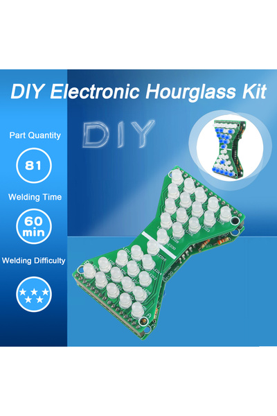 Choice1 مجموعة إلكترونية يمكنك تركيبها بنفسك، ضوء أخضر، ساعة رملية، لوحة دوائ...