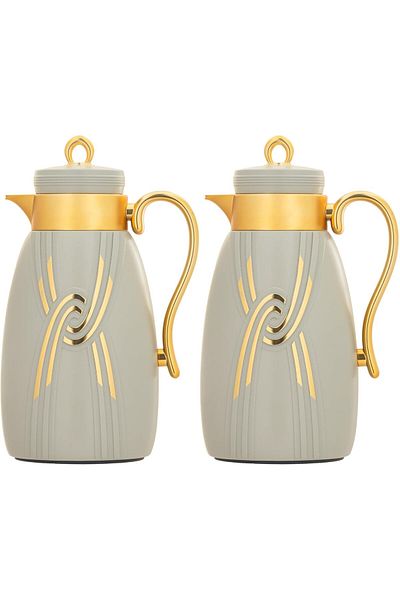 ALSAIF Retan 2-pieces Coffee And Tea Vacuum Flask, Leak-proof And Keeps Drinks Hot, 1.0/1.0 Liter, M