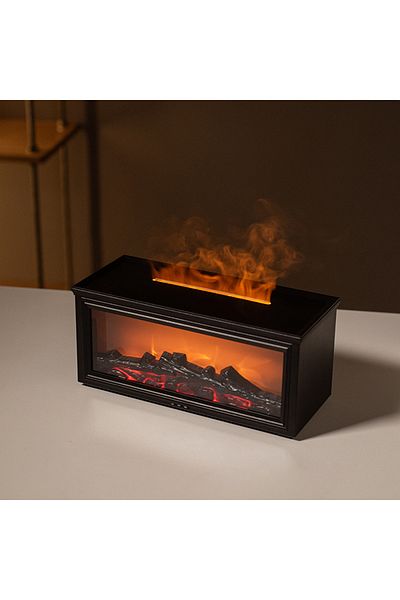Choice HY05Black 7 colors of essential oil fireplace diffuser mini flame aromatherapy fireplace humidifier