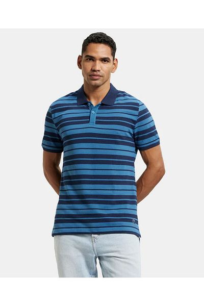JOCKEY USA Originals Half Sleeve Y/D Polo US93-0103-STELLAR/NAVY