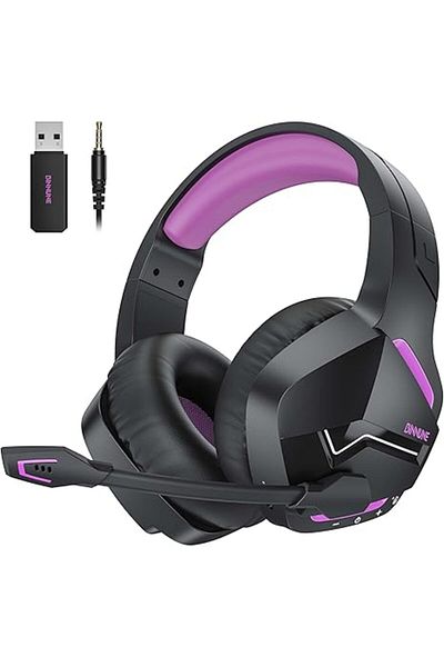 Choice BlackPurple BINNUNE Dual Wireless Gaming Headset with mic for PC PS4 PS5, Bluetooth Gaming Headset