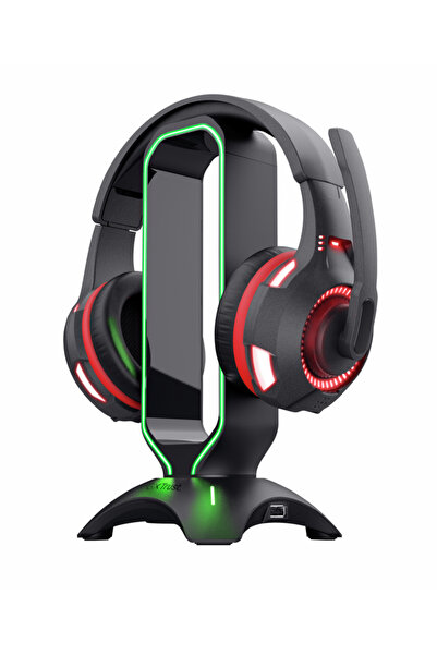 Trust Trust GXT 265 Cintar RGB Headphone Stand, 2 x USB 2.0 (Black)