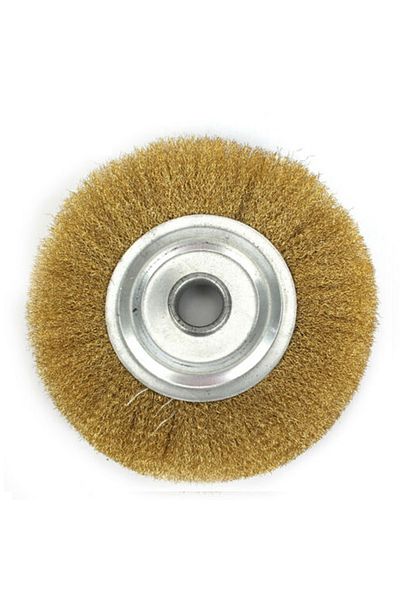 Choice 5Inch Wire Brush Pure Copper Wire Wheel Round Brass Brush Soft Wire Brush Wheel For Bench Grinder...