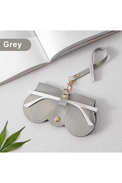 Choice غطاء نظارات منقوش من الليتشي باللون الرمادي قطعة واحدة، جراب نظارات شم...