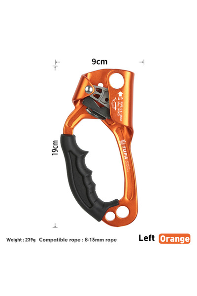 Choice جهاز صعود يدوي SRT لتسلق الصخور في الهواء الطلق باللون البرتقالي الأيس...