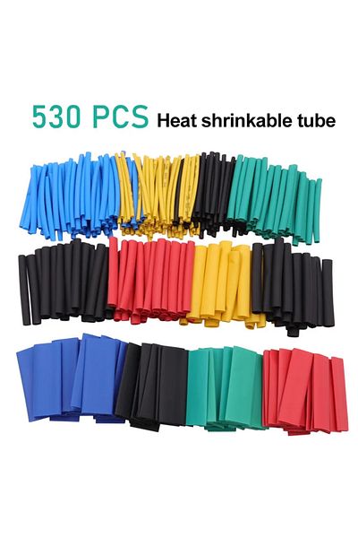Choice 530PCS 530Pcs Electrical Tape Heat Shrink Tube Kit Shrinking Assorted Polyolefin Insulation Sleeving