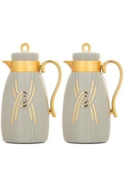 ALSAIF Retan 2-pieces Coffee And Tea Vacuum Flask, Leak-proof And Keeps Drinks Hot, 1.0/1.0 Liter, M