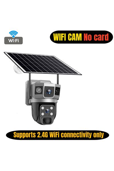 Choice WIFI CCTV No Card 4G Solar Camera WiFi Wireless Monitor Triple Screen 12MP HD Outdoor Security Monit