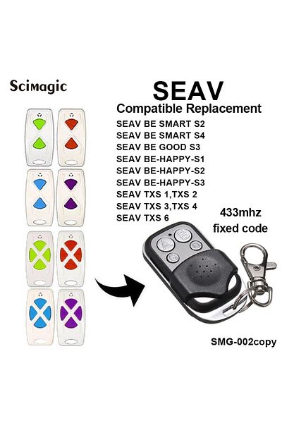 Scimagic-RC Garage Remote Control Clone for SEAV TXS1 TXS2 TXS3 TXS4 TXS6 BE HAPPY S1 S3 SMART S2 8 Dips Fixe...
