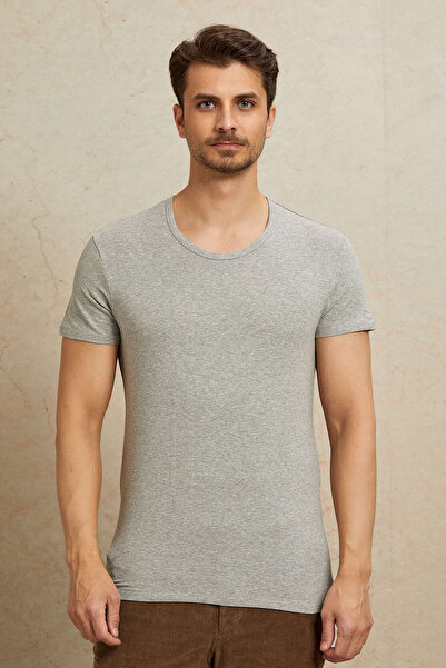 SMILE Basic Gray Melange Cotton Undershirt