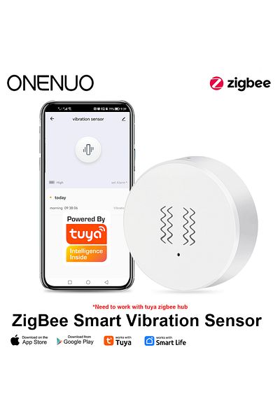 Choice Zigbe Vibration Sensor Detection Sensor Tuya Smart Life App Notification Real-Time Motion Shock A...