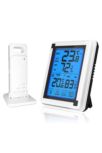 PINTUDY WHITE New intelligent wireless temperature and humidity meter indoor and outdoor monitoring instrume