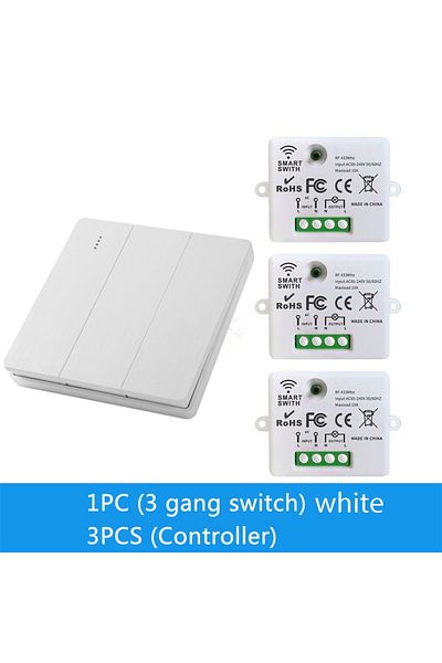 Choice white three 1 2 3 Channel Button 86 Type Wall Panel RF 433Mhz Remote Controller for RF433 Smart Swit