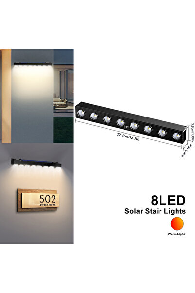 Choice1 1pc 8 LEDS Solar Wall Fence Lights Outdoor 4/8 LED Solar Sign Light ltra Bright Solar Address Lights