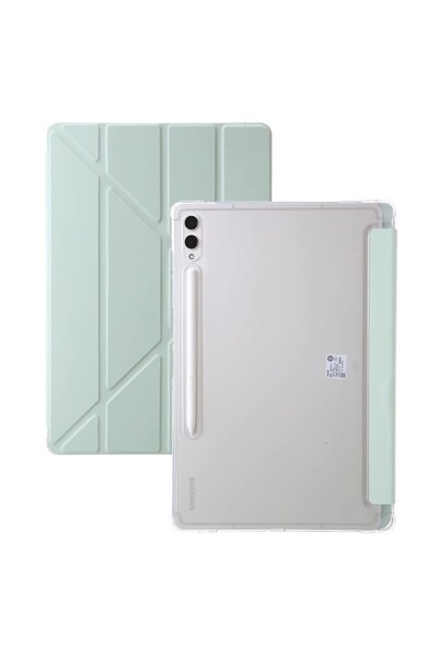 Choice غطاء خلفي من الأكريليك لجهاز Tab S9 FE (10.9 بوصة) باللون الأخضر الفات...