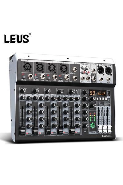 Choice MX6 LEUS MX6 Channel 99 DSP Effect Audio Mixer Record PC 48V Phantom Power USB Sound Mixers Bluetoot
