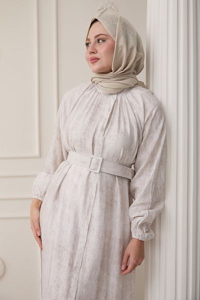 InStyle Judge Collar Strawberry Pattern Ecru Dress
