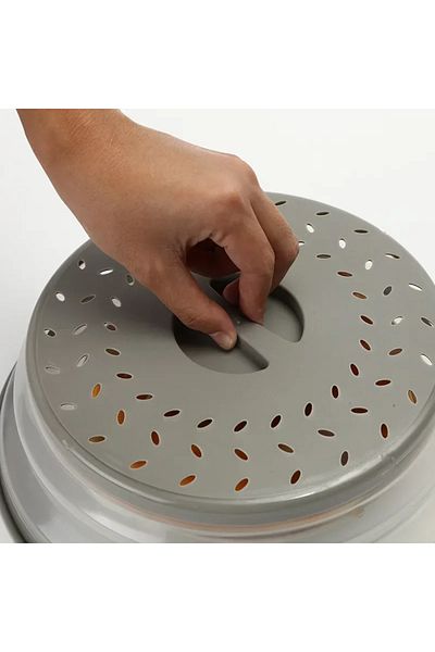 Choice Gray Kitchen Tools Microwave Splatter Cover Heating Folding Cover Fresh-keeping Cover Oil-proof Spla