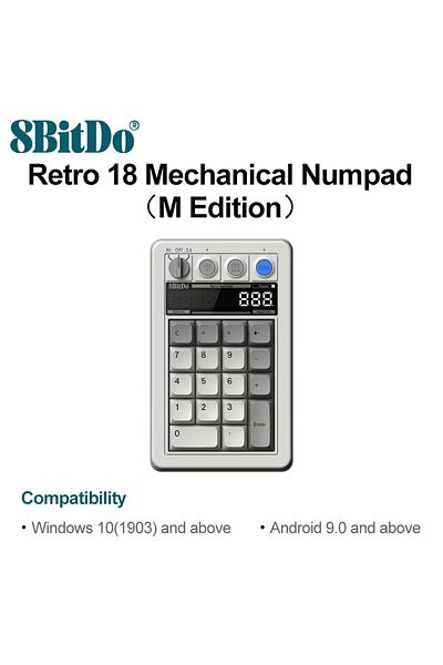Choice M Edition 8BitDo Retro 18 Mechanical Numpad Compatible with Windows 10 11 Android Bluetooth 2.4G USB
