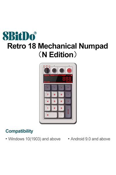 Choice N Edition 8BitDo Retro 18 Mechanical Numpad Compatible with Windows 10 11 Android Bluetooth 2.4G USB