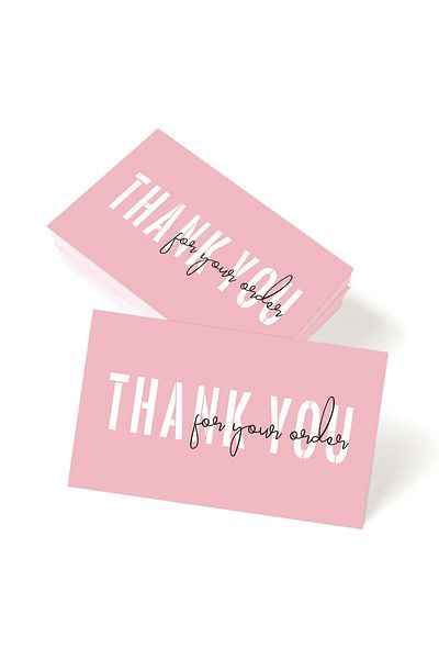 Choice 9x5cm 50pcs A 50pcs Thank You Card for Business,Party,Thank You Cards Small Business Supplies,Thank
