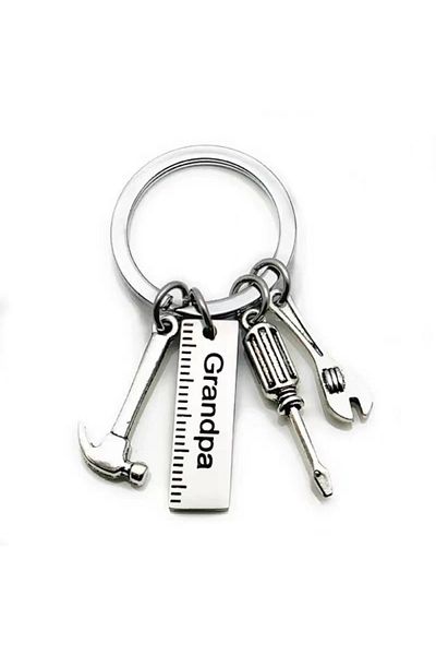 Choice Grandpa Keychain Mini Tools Set AlloyScrew Driver with Ruler Hammer Wrench Screwdriver Key Chain Key