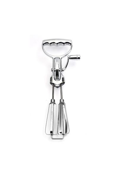 Choice As Stainless Steel Double Heads Egg Beaters Ergonomical Handheld Semi-automatic Egg Mixer Tool House