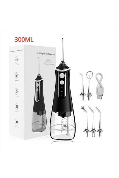 Choice Black Portable Oral Irrigator Water Flosser Dental Water Jet Tools Pick Cleaning Teeth 300ml 5 Nozzl