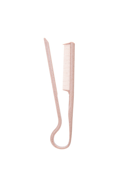 Choice مشط مسطح على شكل حرف V من قش القمح الوردي لتصفيف الشعر، فرشاة فرد الشع...