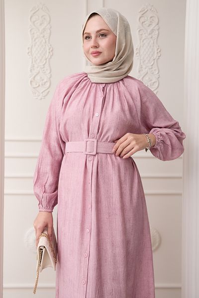 InStyle Judge Collar Strawberry Pattern Pink Dress