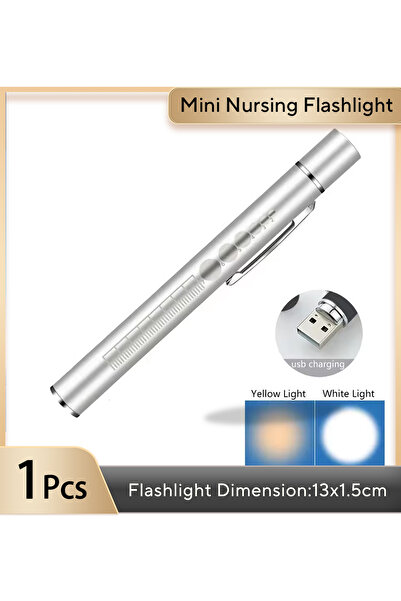 Choice Silvery Usb Rechargeable Medical Handy Pen Light Mini Nursing Flashlight Led Torch Lamp With Stainle