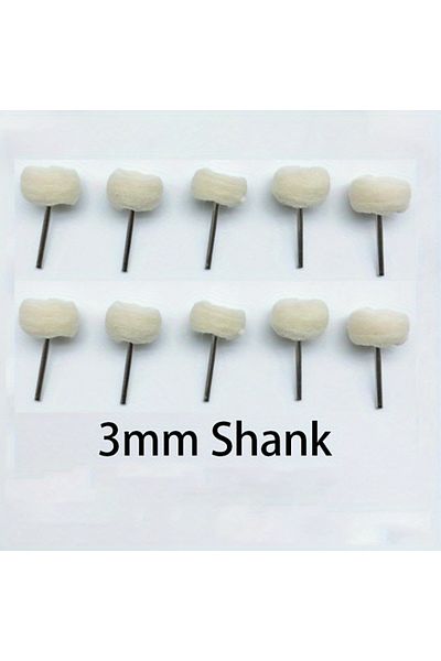 Choice Silver 10pcs Wool Wheel Polishing Head With 3mm Shank For Buffing Polishing Jewelry Metals Rotary To