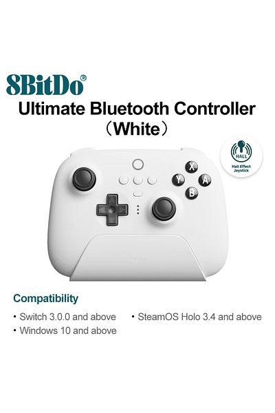 Choice White 8bitdo Switch Controller Ultimate Bluetooth Wireless Gamepads Pc With Charging Dock For Ninten