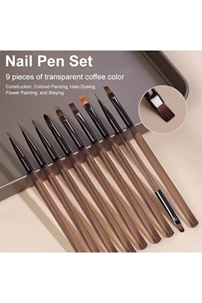 Choice تان-9 قطع 9 قطع الأشعة فوق البنفسجية هلام الأظافر فرشاة بطانة DIY الرس...