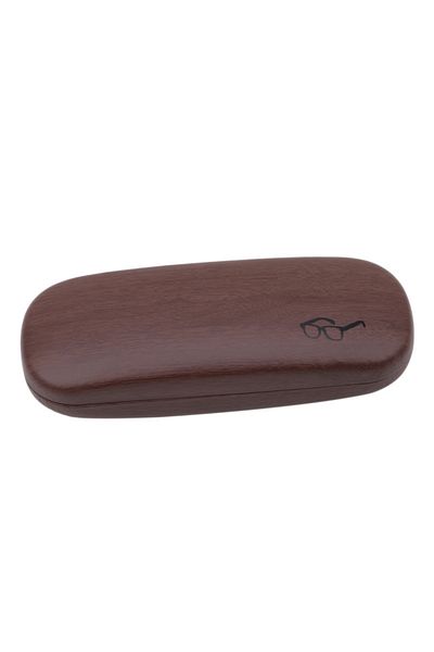 Choice Coffee High Quality Wood Grain Hard Kit Holder Metal Reading Glasses Case For Men And Women PU Leath